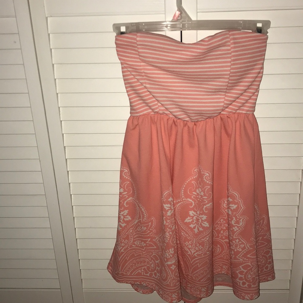 Peach Strapless Dress